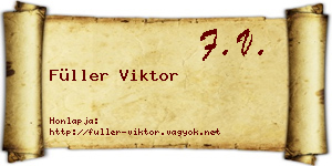 Füller Viktor névjegykártya