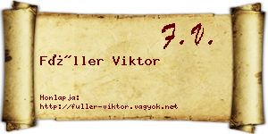 Füller Viktor névjegykártya